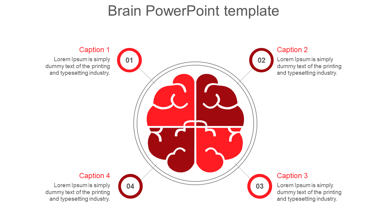 brain powerpoint template-red
